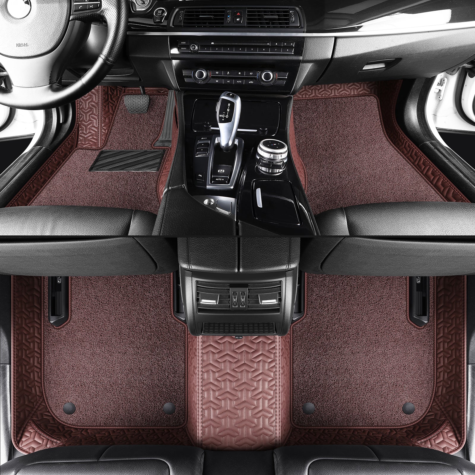Luxury Car Floor Mats: Double-Layer Round Car Floor Mats (Polypropylene Loop Pile Carpets)