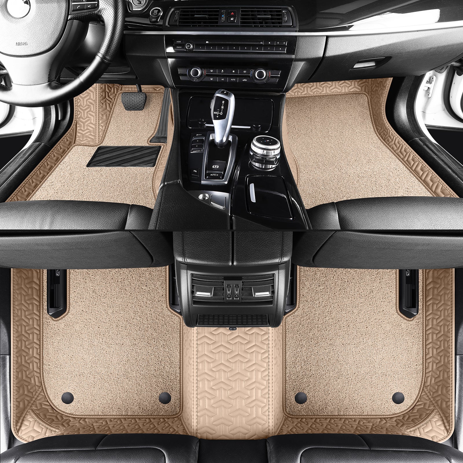 Luxury Car Floor Mats: Double-Layer Round Car Floor Mats (Polypropylene Loop Pile Carpets)