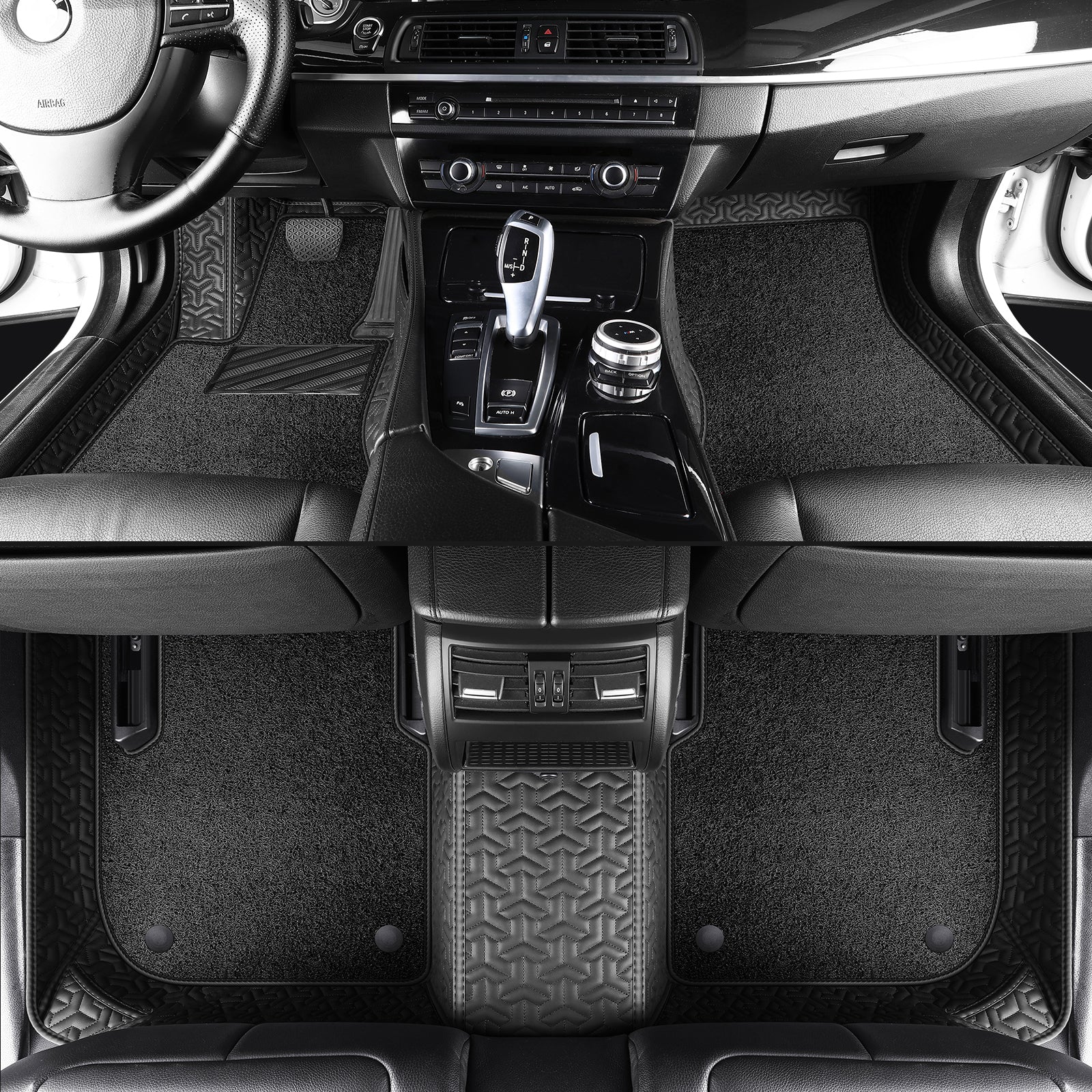 Luxury Car Floor Mats: Double-Layer Round Car Floor Mats (Polypropylene Loop Pile Carpets)