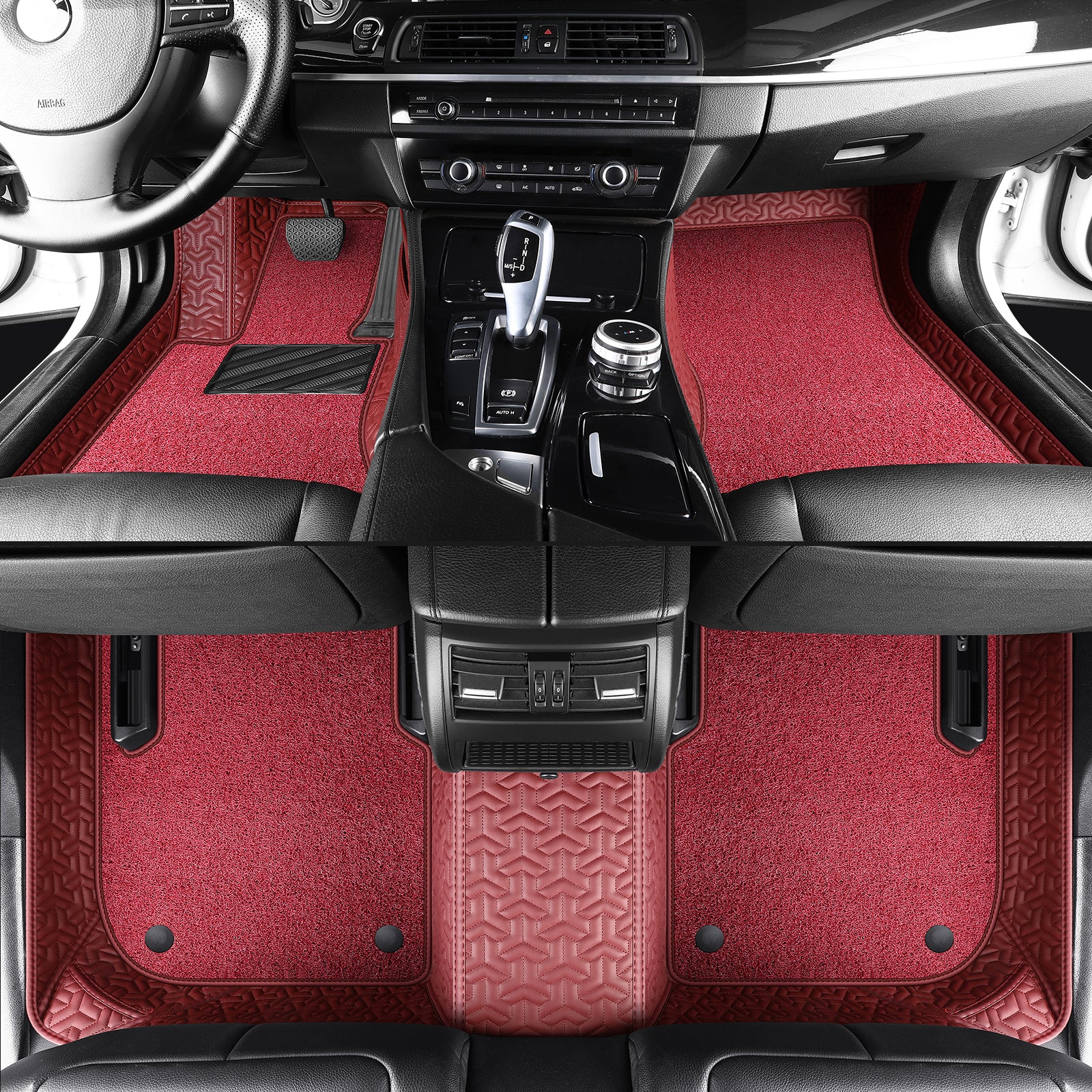 Luxury Car Floor Mats: Double-Layer Round Car Floor Mats (Polypropylene Loop Pile Carpets)