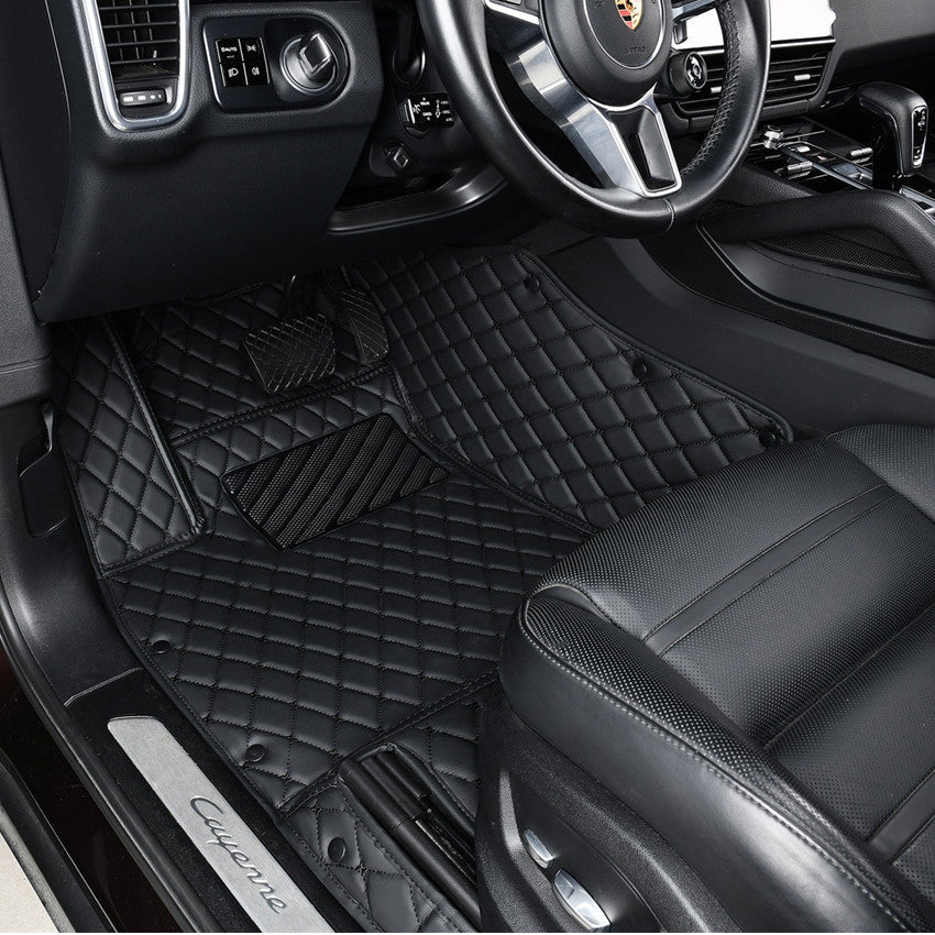 Car floor mats, classic diamond pattern, customizable logo