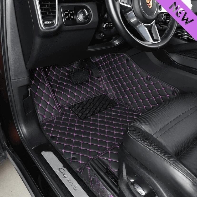 Car floor mats, classic diamond pattern, customizable logo