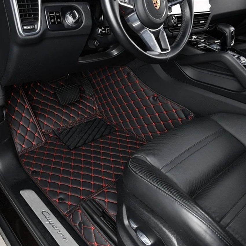 Car floor mats, classic diamond pattern, customizable logo