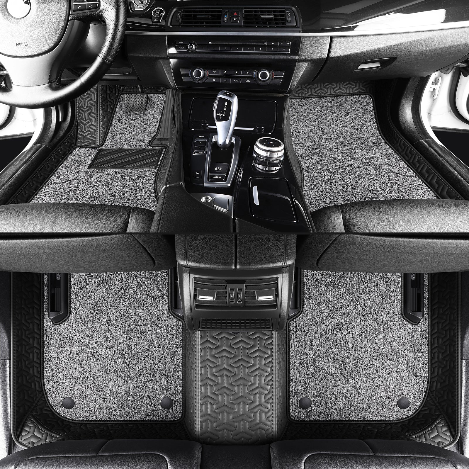 Luxury Car Floor Mats: Double-Layer Round Car Floor Mats (Polypropylene Loop Pile Carpets)